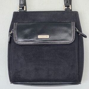 Liz Claiborne Black Suede and Leather Shoulder Bag